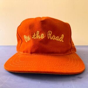 Ampal Creative 4-Panel “On The Road Again” Strapback Hat in Orange